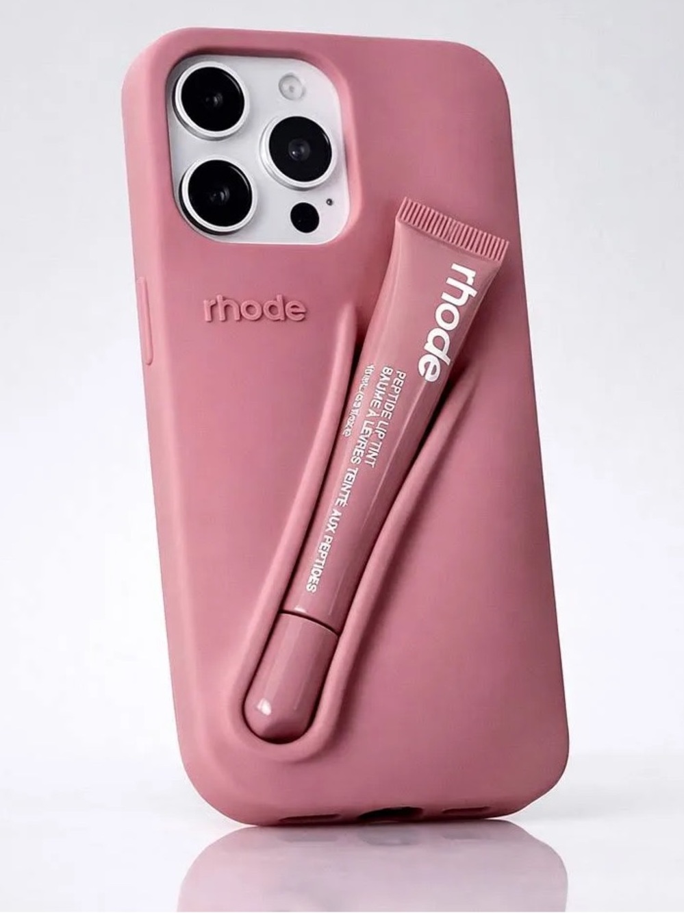 LNIB rhode iPhone 13 Pro Ribbon Peptide Lip Holder Silky Silicone Case